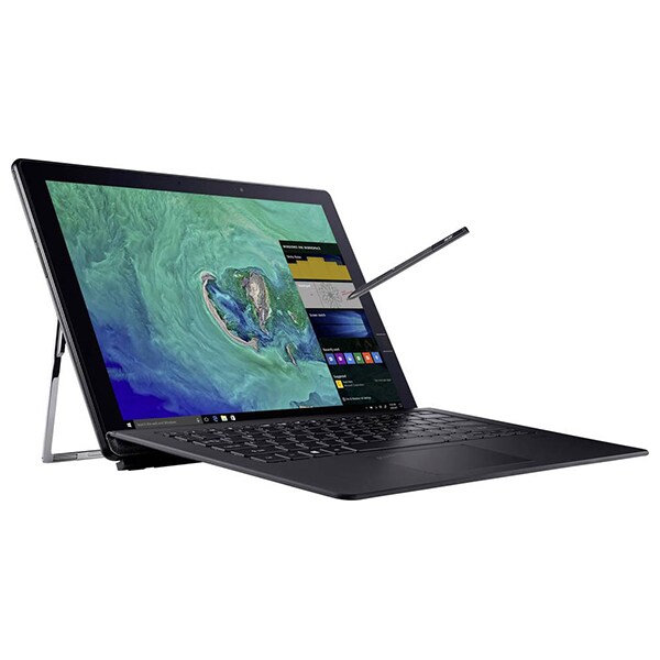 Laptop 2 in 1 ACER Switch 7 SW713-51GNP, Intel Core i7-8550U pana la 4.0GHz, 13.5" QHD Touch, 16GB, SSD 512GB, NVIDIA GeForce MX150 2GB, Windows 10 Pro, negru