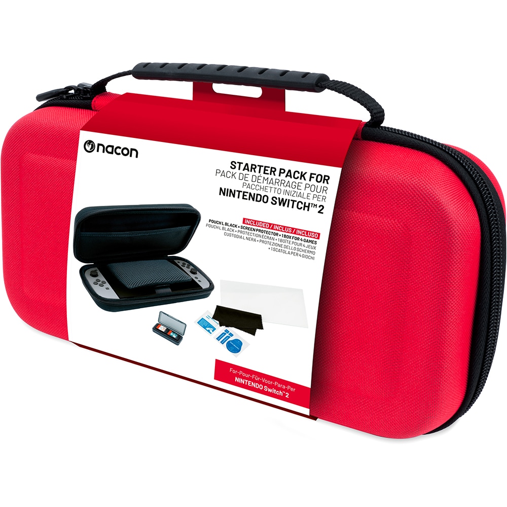 Geanta transport + Folie protectie NACON pentru Nintendo Switch 2, rosu