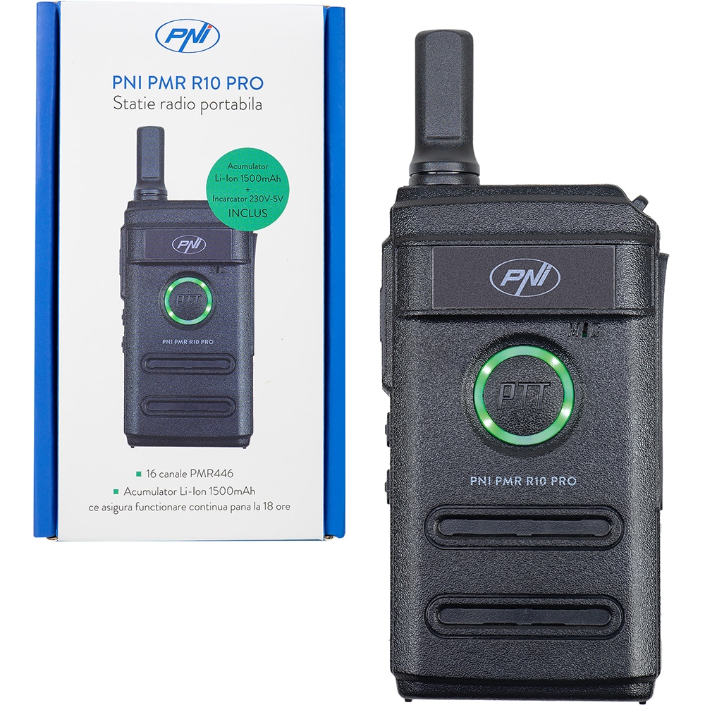 Statie emisie-receptie portabila PNI PMR R10 PRO, 0.5W, ASQ