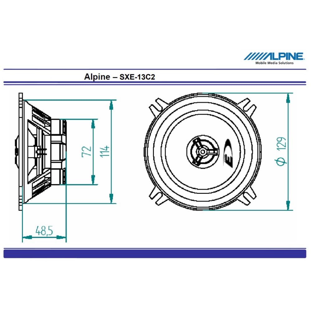 Boxe auto ALPINE SXE-13C2, 35W RMS, 2 cai, 13 cm