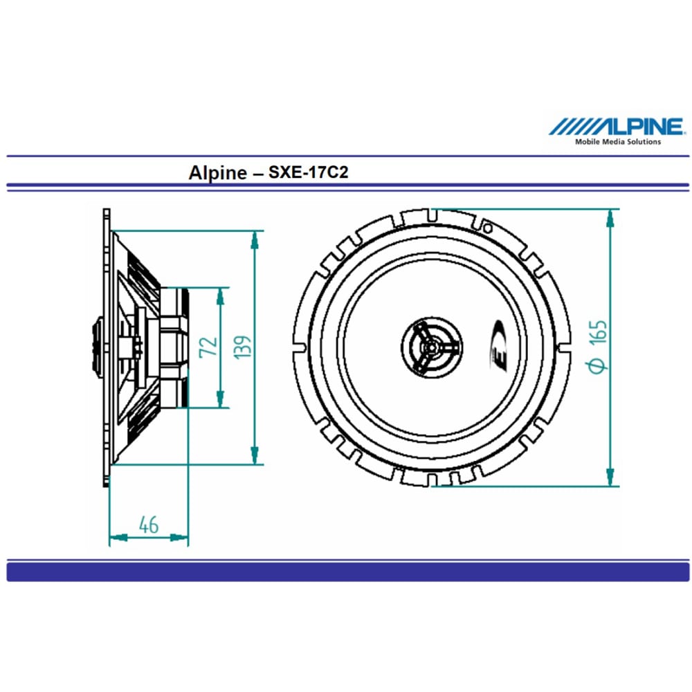 Boxe auto ALPINE SXE-17C2, 40W RMS, 2 cai, 16 cm
