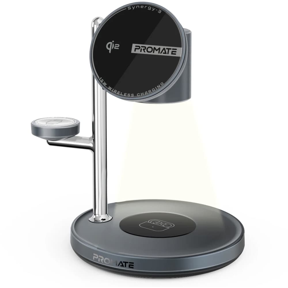 Incarcator wireless PROMATE Synergy-3,1x USB-C, MagSafe, 15W, negru