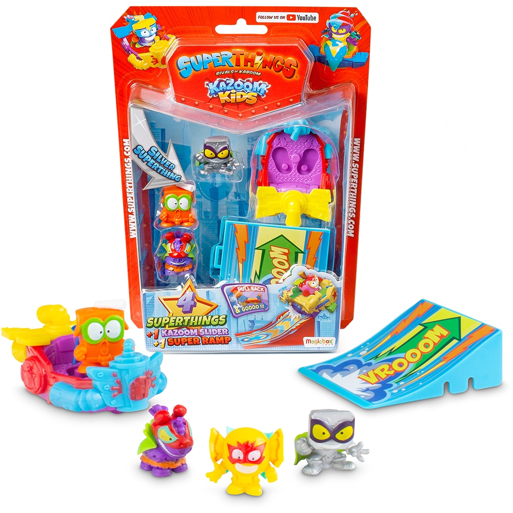 Set 4 figurine SUPERTHINGS Kazoom Kids SZ8004O, 3 ani+, multicolor