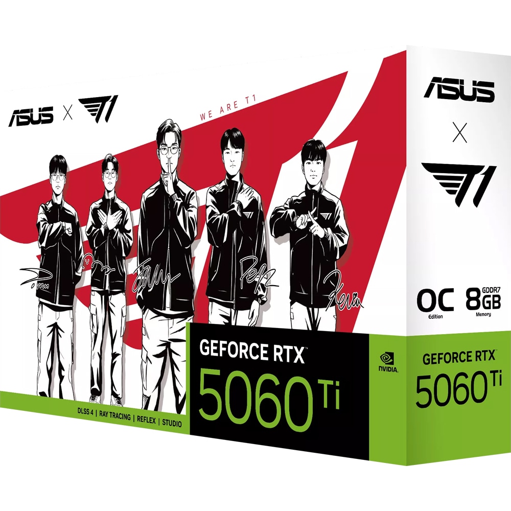 Placa video ASUS T1 GeForce RTX 5060 Ti OC Edition, 8GB GDDR7, 128bit, T1-RTX5060TI-O8G-GAMING