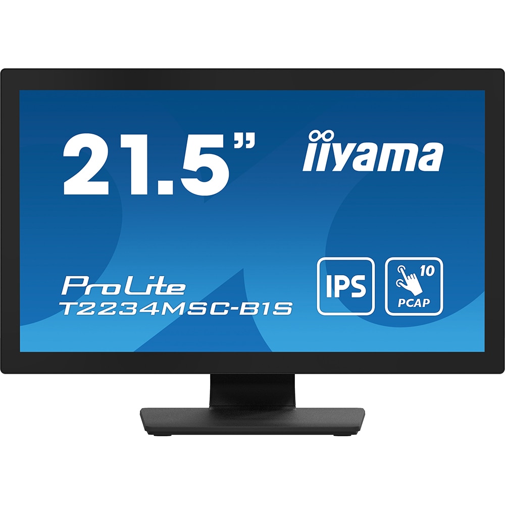 Monitor LED IPS IIYAMA ProLite T2234MSC-B1S, 21.5", Touch, Full HD, 60Hz, negru