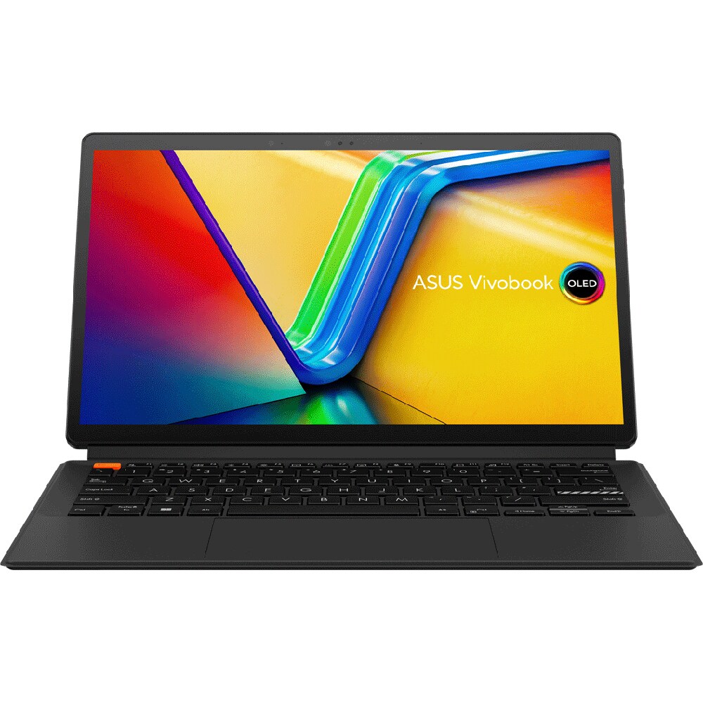 Laptop 2 in 1 ASUS Vivobook 13 Slate OLED T3304GA-LQ005W, Intel Core i3-N300 pana la 3.8GHz, 13.3" Full HD Touch, 8GB, UFS 256GB, Intel UHD Graphics, Windows 11 Home, negru