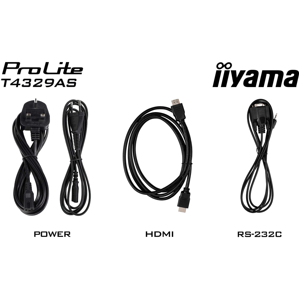 Display profesional LED VA IIYAMA ProLite T4329AS-B1AG, 42.5", 4K UHD, negru