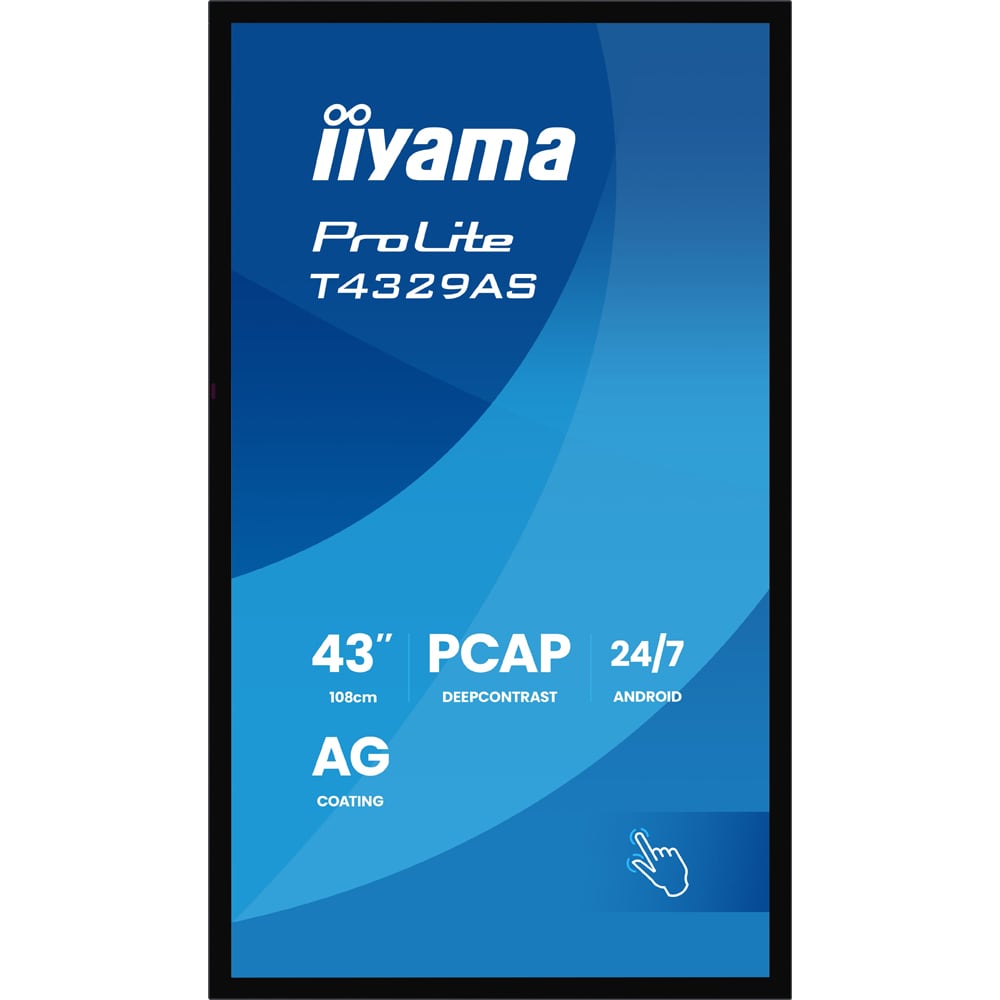 Display profesional LED VA IIYAMA ProLite T4329AS-B1AG, 42.5", 4K UHD, negru