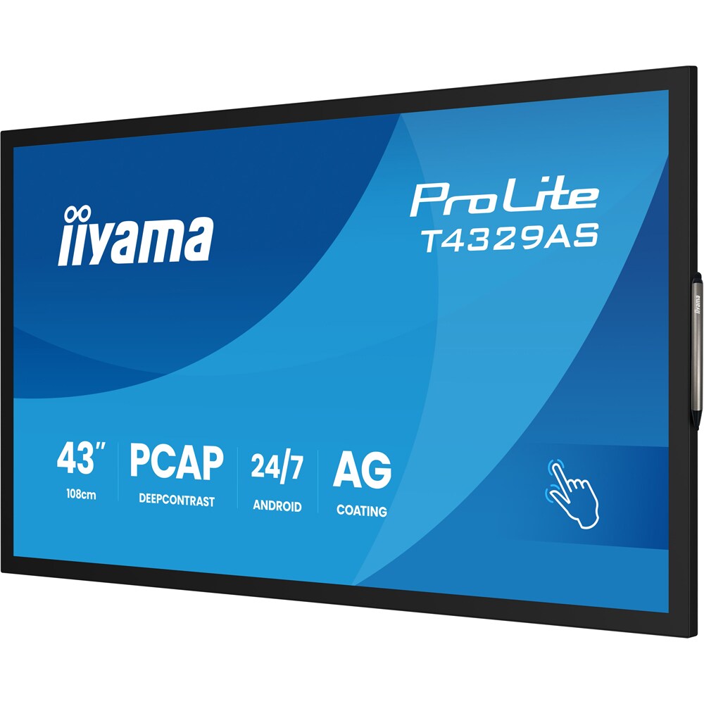Display profesional LED VA IIYAMA ProLite T4329AS-B1AG, 42.5", 4K UHD, negru