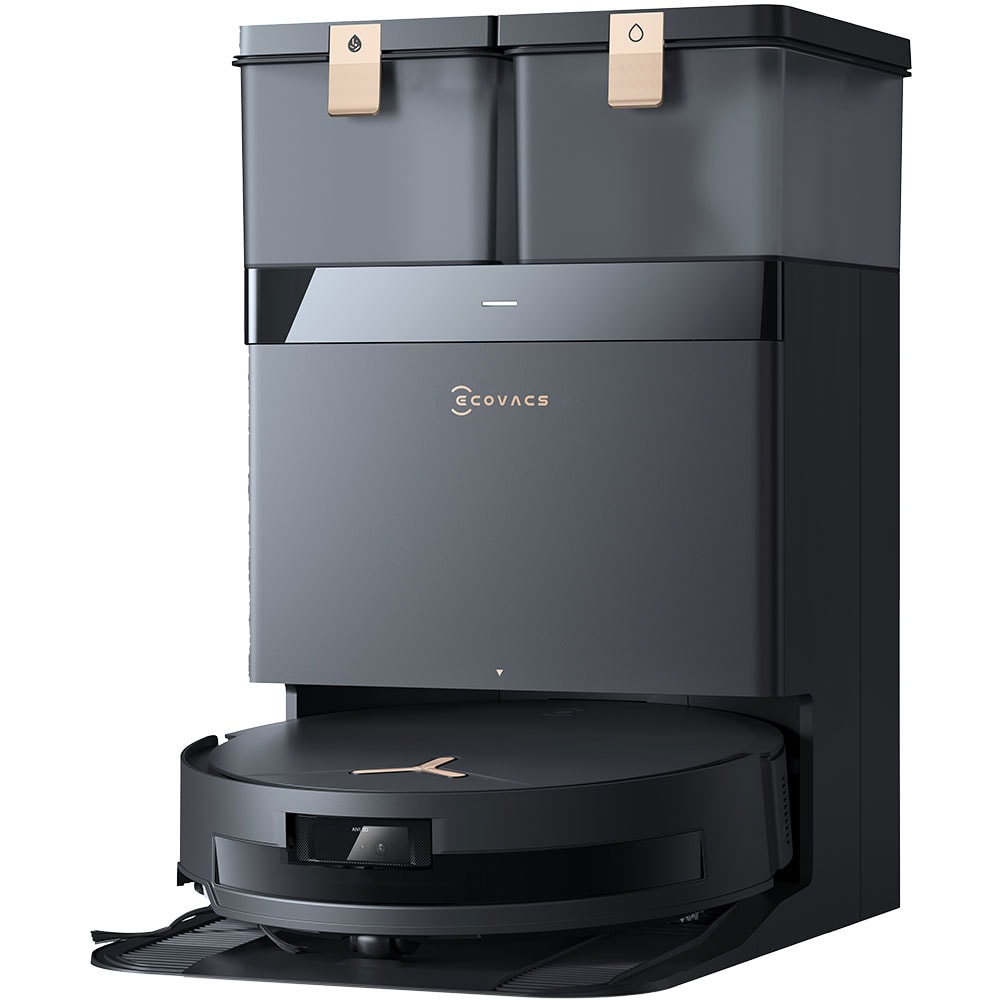 Aspirator robot ECOVACS Deebot T50 MaxPro G2 T50MAXPROG2, 0.3l, autonomie max 180 min, Senzor TruEdge 3D Edge, ZeroTangle 2.0, negru