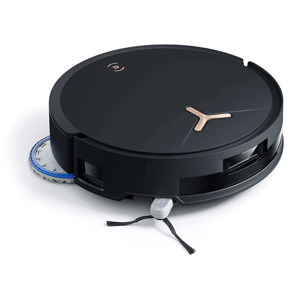 Aspirator robot ECOVACS Deebot T50 MaxPro G2 T50MAXPROG2, 0.3l, autonomie max 180 min, Senzor TruEdge 3D Edge, ZeroTangle 2.0, negru