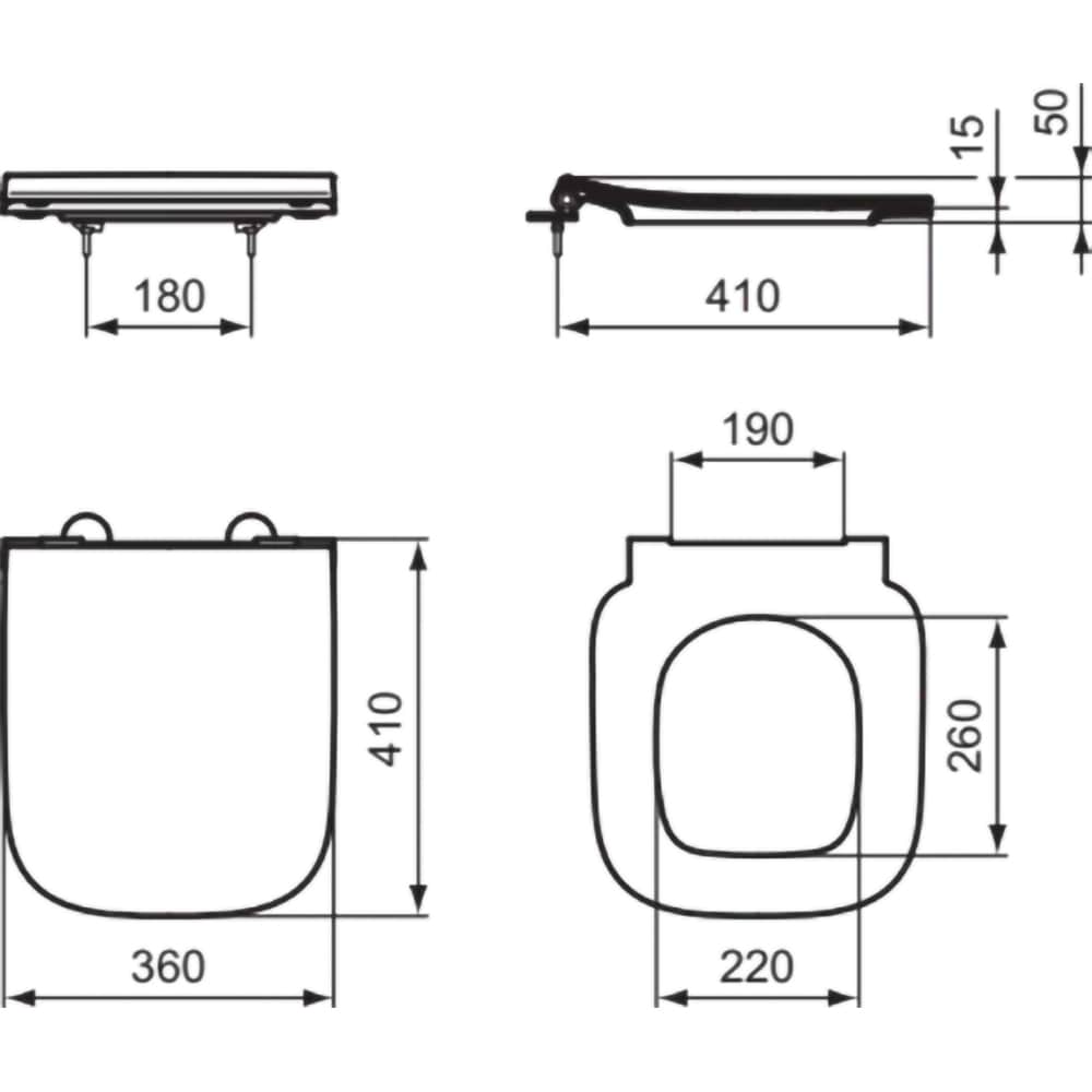 Capac WC IDEAL STANDARD I.Life S T532901, inchidere lenta, duroplast, alb