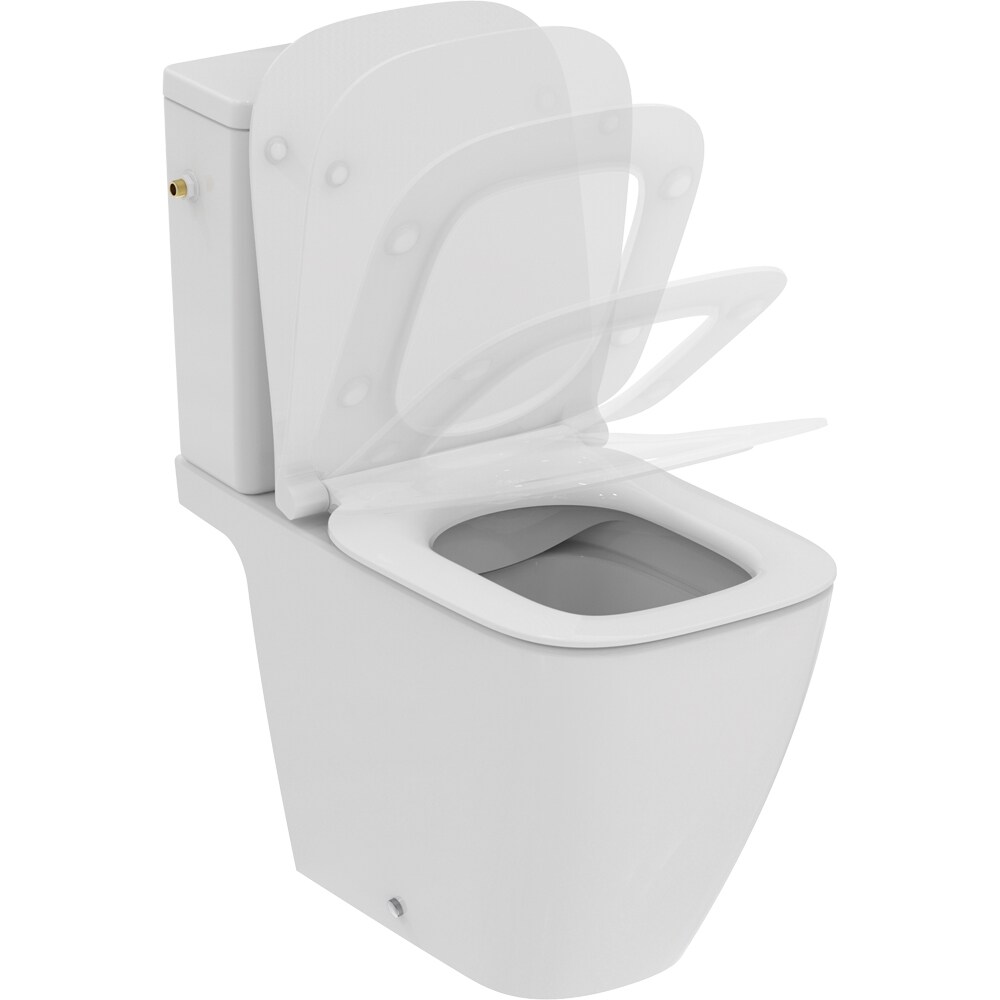 Set vas WC IDEAL STANDARD I.Life B T534801, ceramica, evacuare orizontala, rezervor 3/6l, capac SoftClose, alb