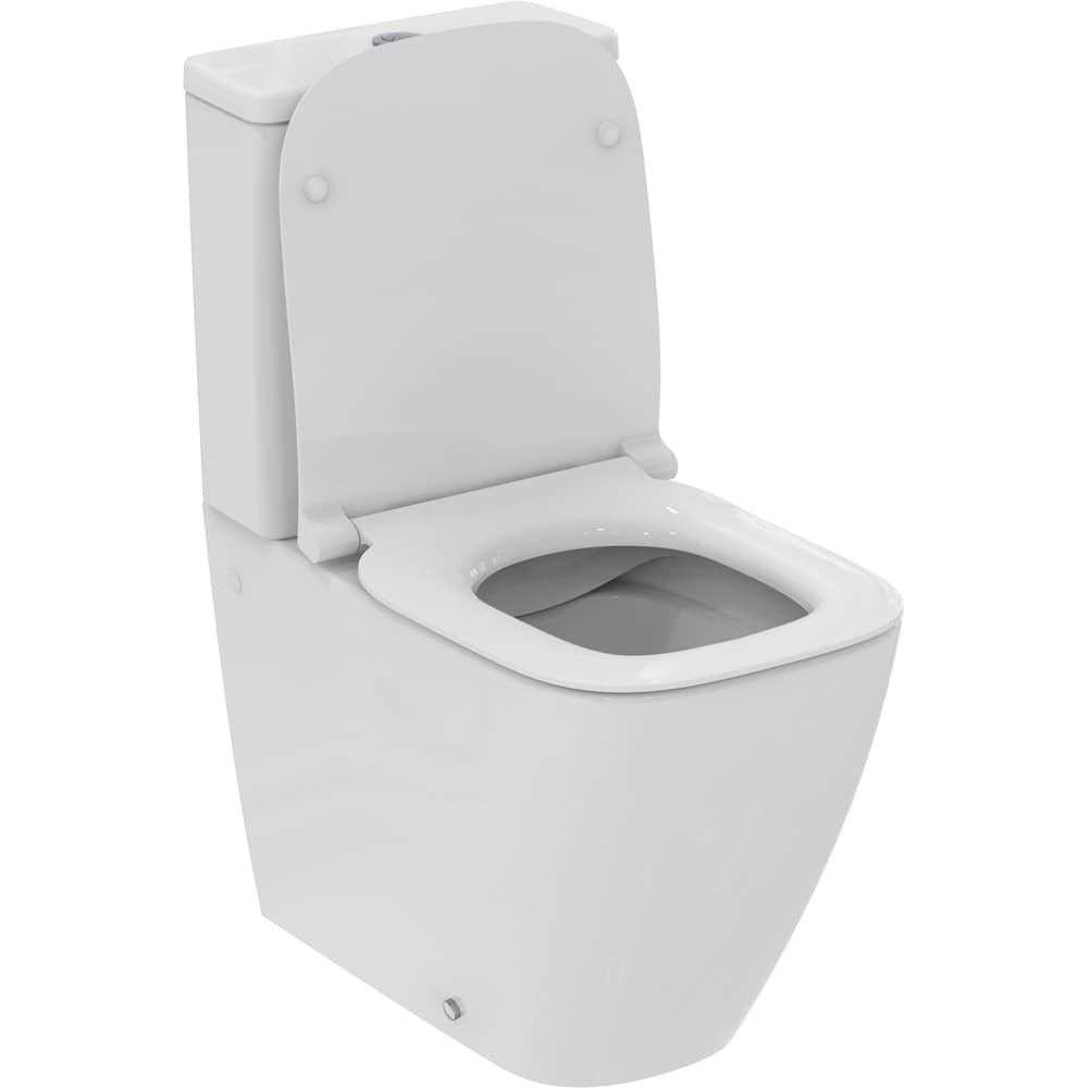 Set vas WC IDEAL STANDARD I.Life S T554201, ceramica, evacuare orizontala, rezervor 3/6l, capac SoftClose, alb