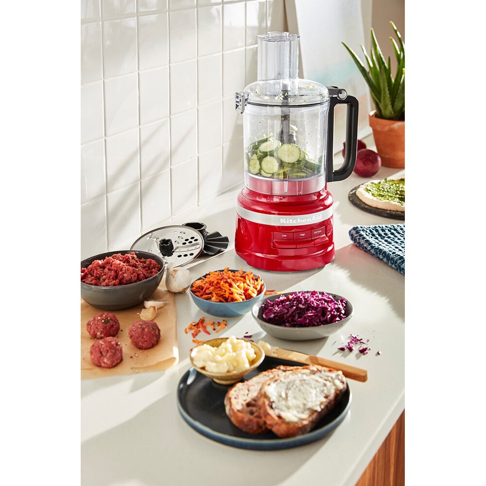 Robot de bucatarie KITCHENAID Artisan 5KFP0921EER, 2.1l, 250W, 3 trepte de viteza, rosu-negru