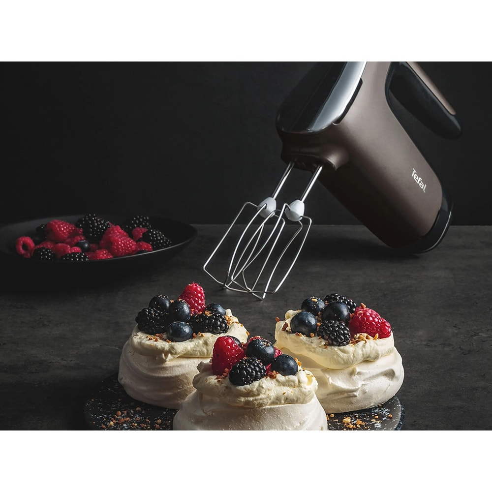 Mixer de mana TEFAL Powermix Silence HT660EE0, 850W, 5 trepte viteza, gri-negru