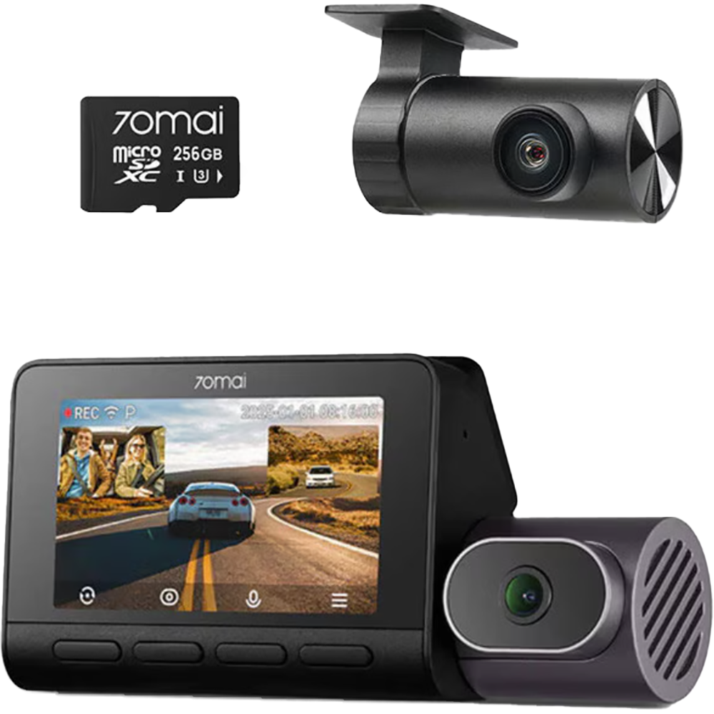 Camera auto duala DVR 70MAI T800 + RC24, 4K, GPS, HDR, negru