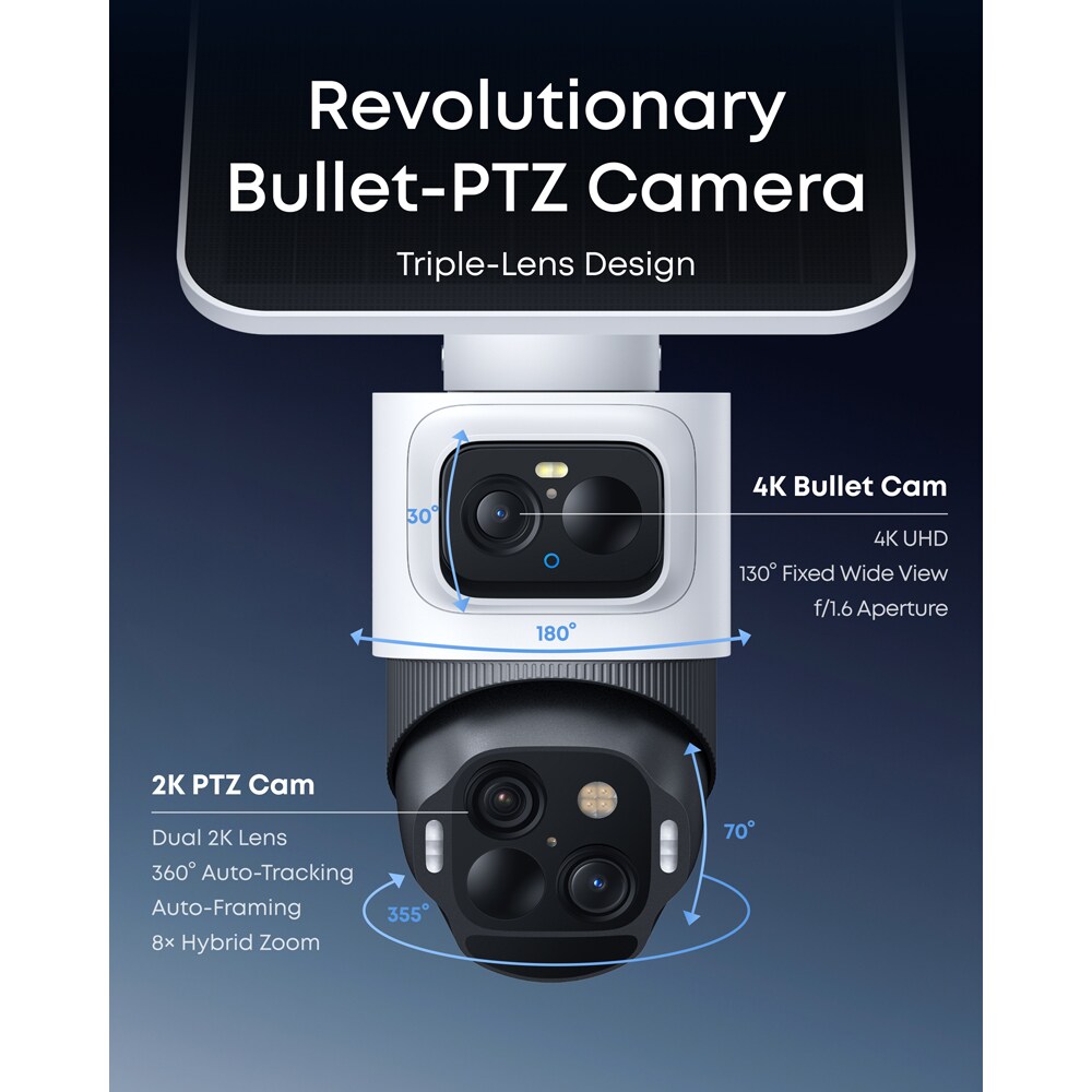Camera IP Wireless EUFY eufyCam S4, 4K, IR, NightVision, alb