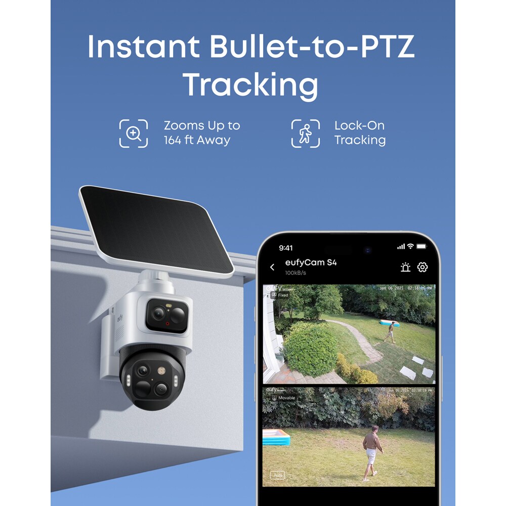 Camera IP Wireless EUFY eufyCam S4, 4K, IR, NightVision, alb