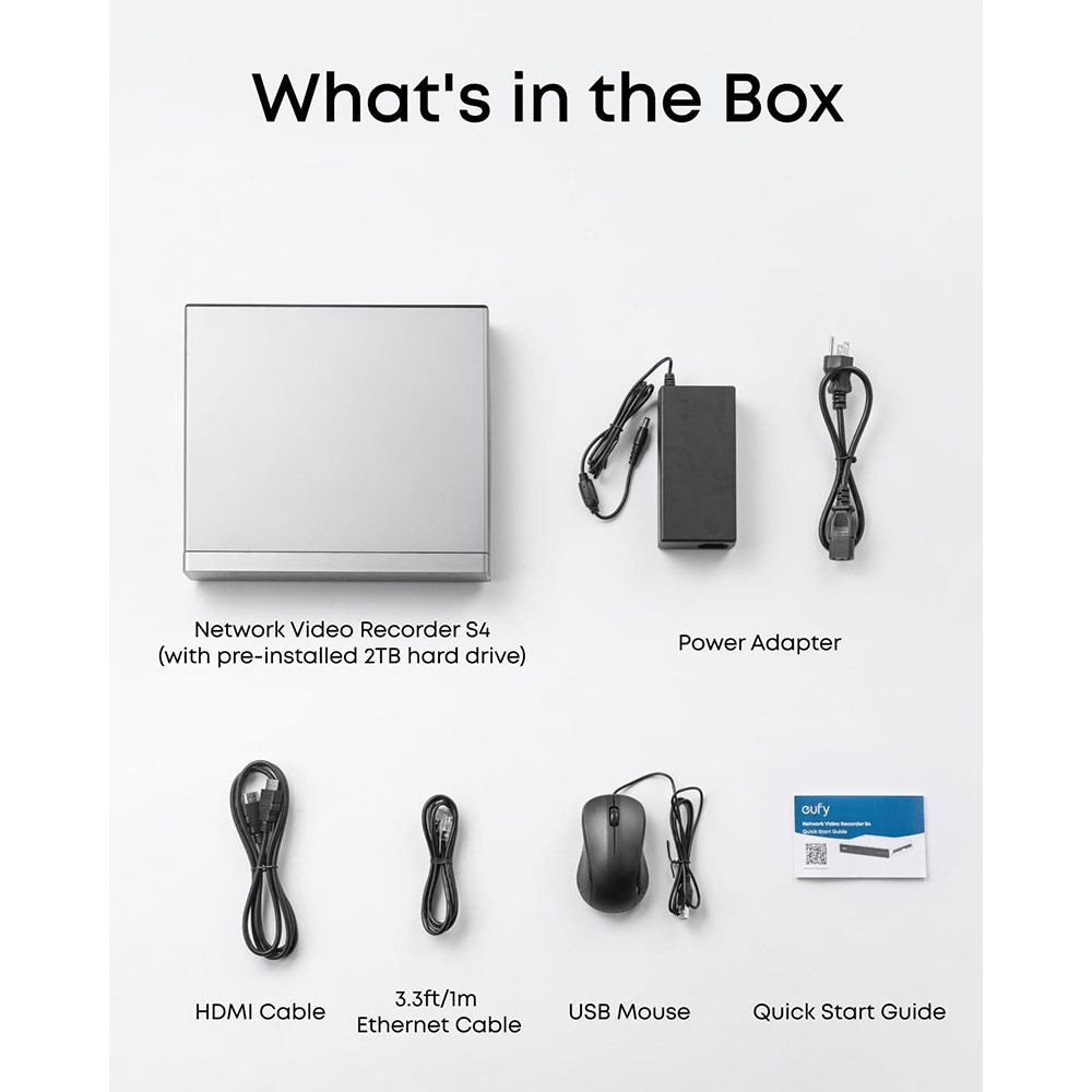 NVR EUFY S4, 2TB HD, 4K Ultra HD, 16 canale, alb