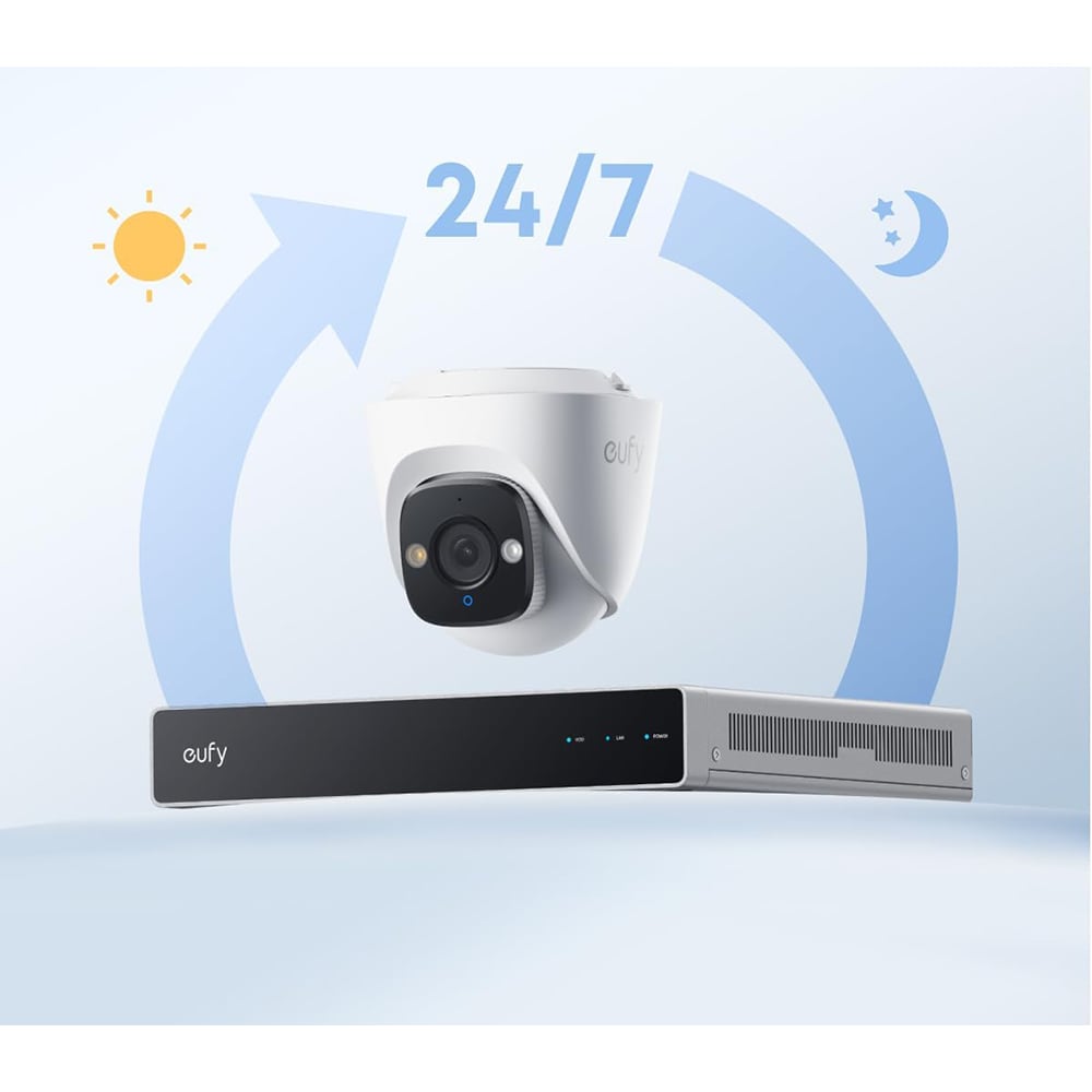 Camera IP exterior EUFY Turret POE E41, 2160p, IR, Night Vision, alb