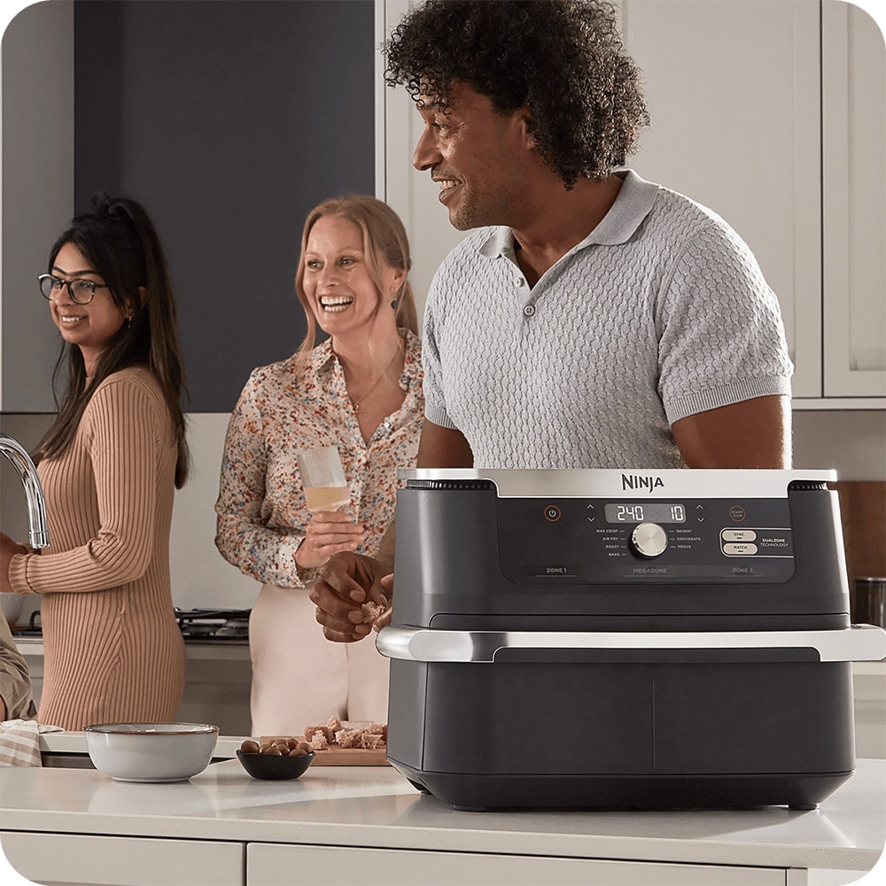 Friteuza cu aer NINJA Foodi FlexDrawer AF500EU, 4kg, 10.4l, 2470W, negru-argintiu