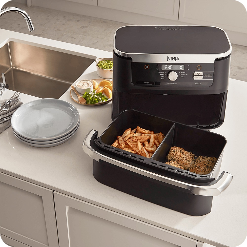 Friteuza cu aer NINJA Foodi FlexDrawer AF500EU, 4kg, 10.4l, 2470W, negru-argintiu