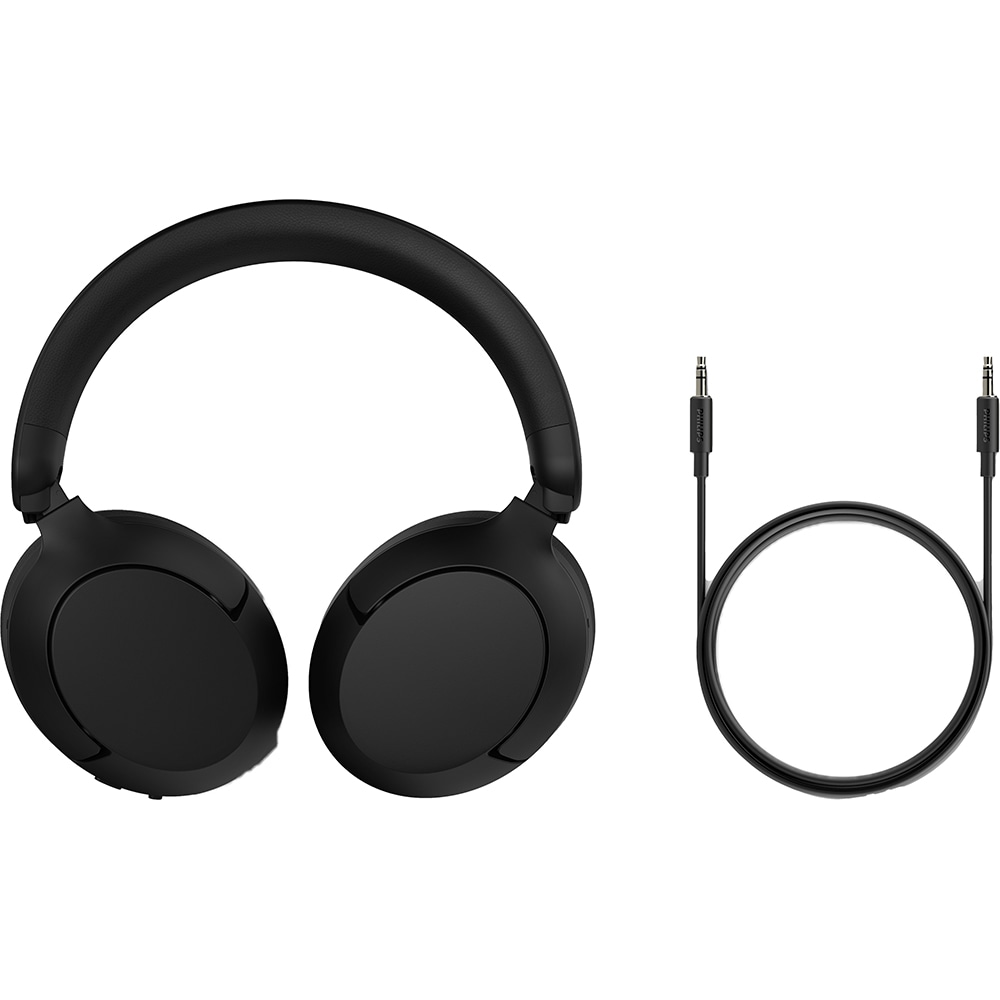 Casti PHILIPS TAH6000BK/00, Bluetooth, Over-Ear, ANC, Hi-Res, Microfon, negru