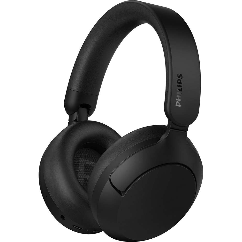 Casti PHILIPS TAH6000BK/00, Bluetooth, Over-Ear, ANC, Hi-Res, Microfon, negru