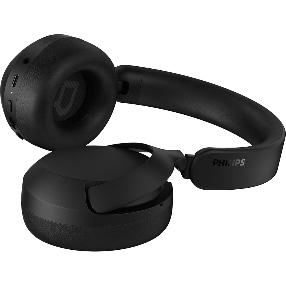 Casti PHILIPS TAH6000BK/00, Bluetooth, Over-Ear, ANC, Hi-Res, Microfon, negru