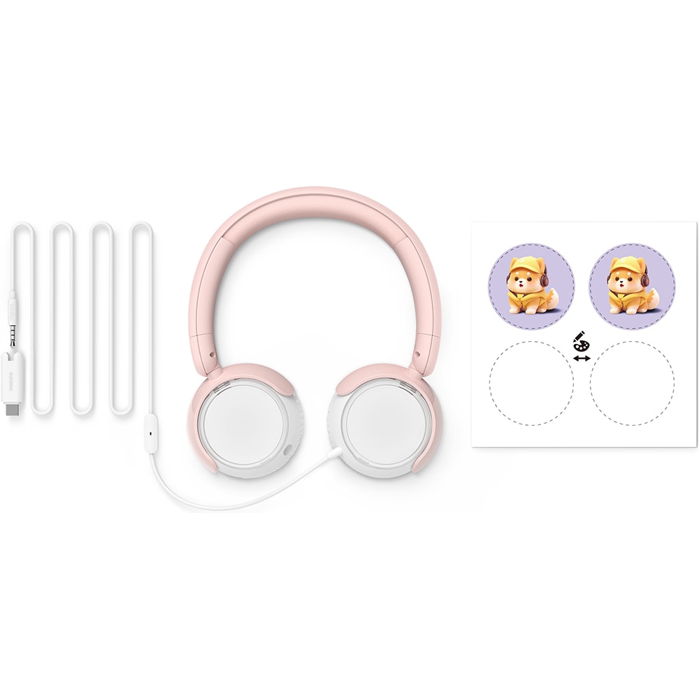 Casti PHILIPS TAK2000PK/00, Cu fir, On-Ear, roz