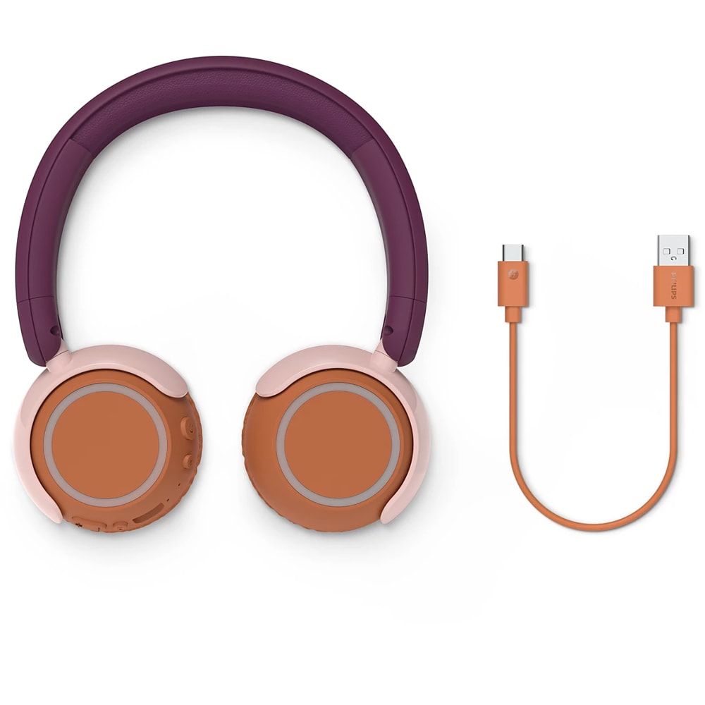 Casti pentru copii PHILIPS TAK4200MP/00, Bluetooth, On-Ear, Microfon, Magenta Purple