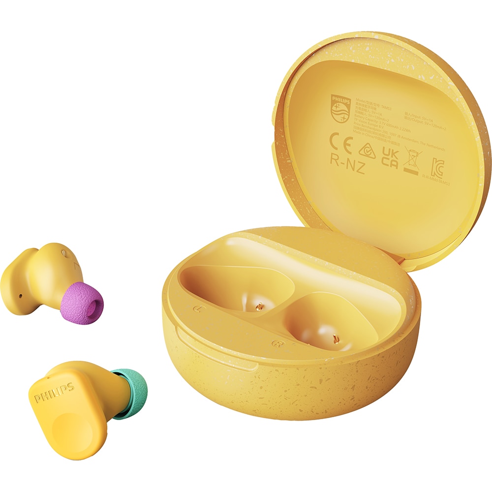 Casti PHILIPS TAMS3YL/00, True Wireless, Bluetooth, In-ear, ANC, Microfon, galben