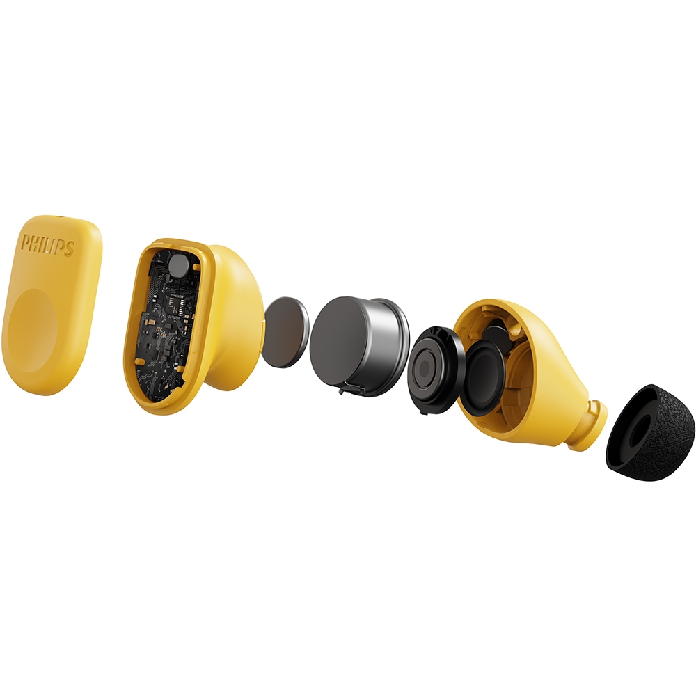 Casti PHILIPS TAMS3YL/00, True Wireless, Bluetooth, In-ear, ANC, Microfon, galben