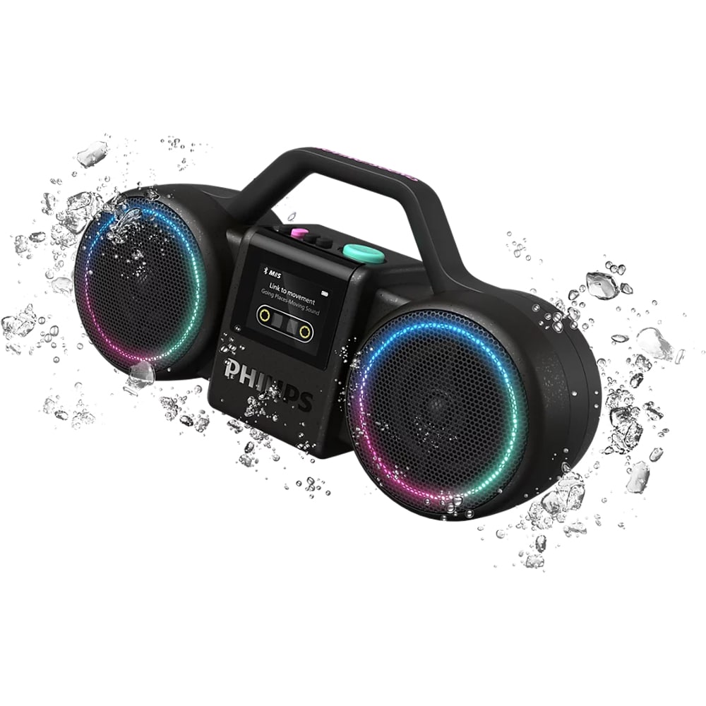 Boxa portabila PHILIPS The Roller, Bluetooth, 60W RMS (120W PMPO), IP67, negru