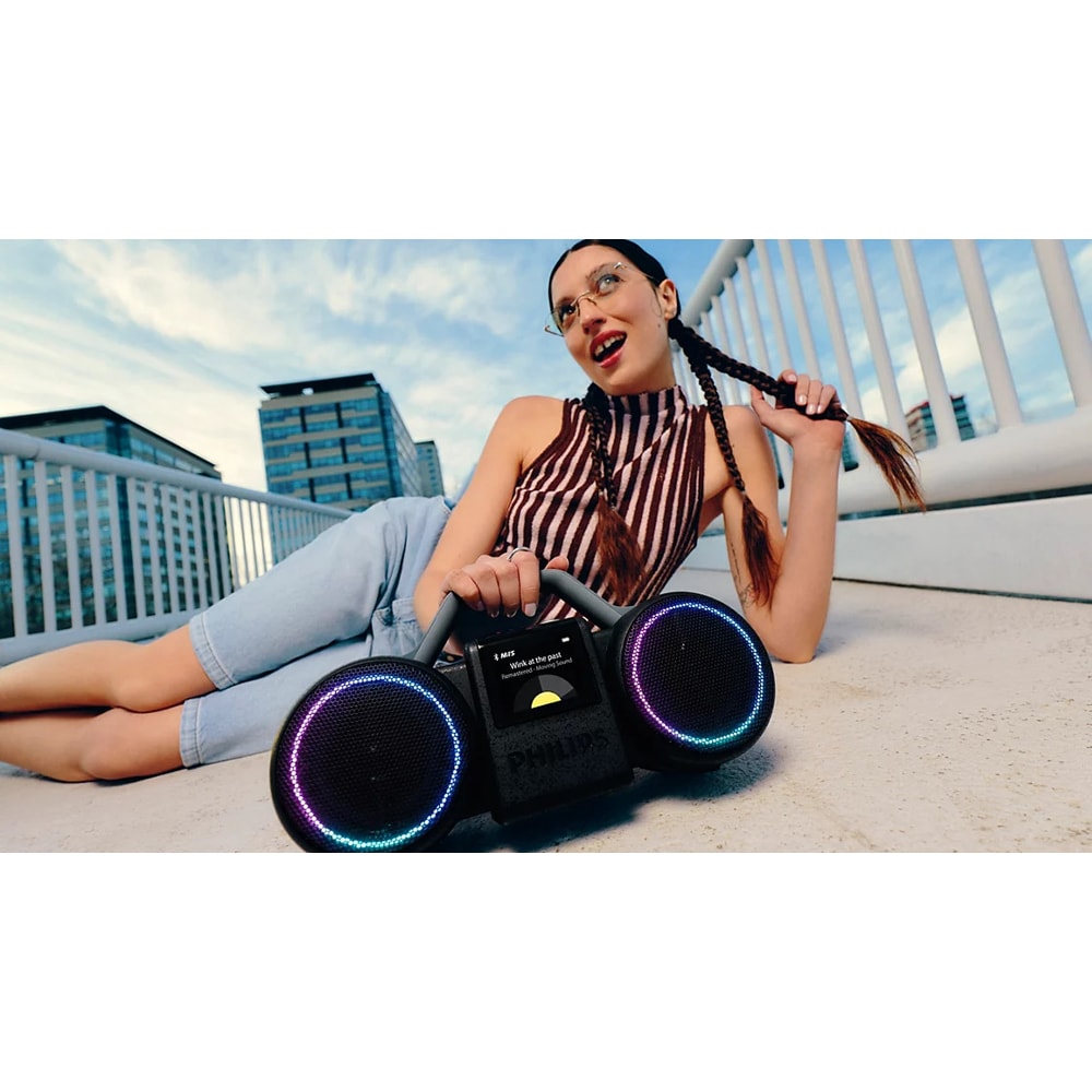 Boxa portabila PHILIPS The Roller, Bluetooth, 60W RMS (120W PMPO), IP67, negru