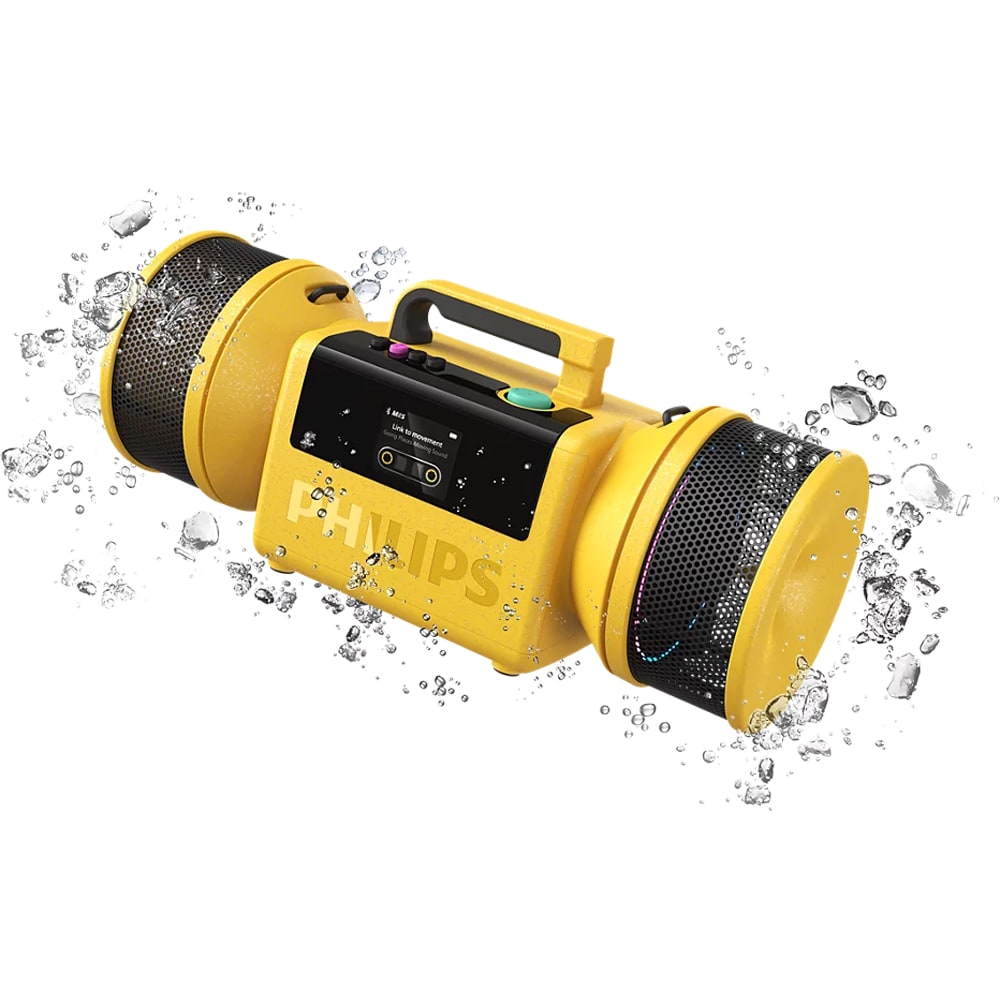 Boxa portabila PHILIPS The Tube, Bluetooth, 140W RMS (280W PMPO), IP67, galben
