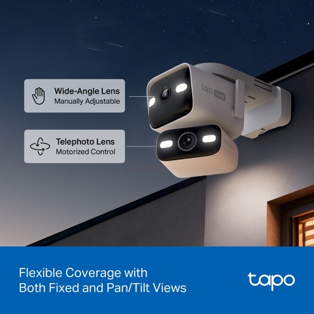 Camera IP Wireless TP-LINK Tapo C575D, 4K, IR, Night Vision, alb