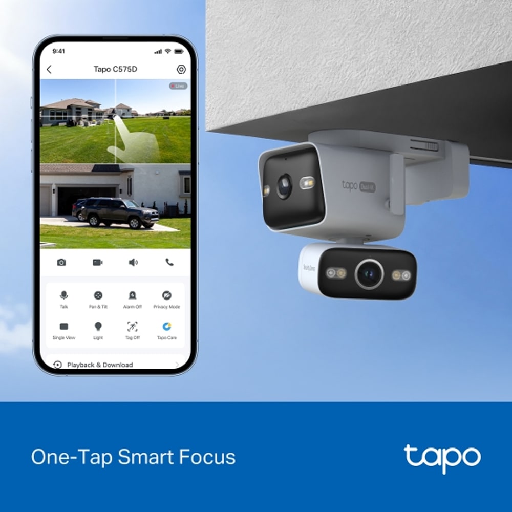 Camera IP Wireless TP-LINK Tapo C575D, 4K, IR, Night Vision, alb