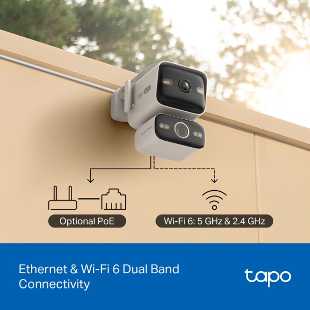 Camera IP Wireless TP-LINK Tapo C575D, 4K, IR, Night Vision, alb
