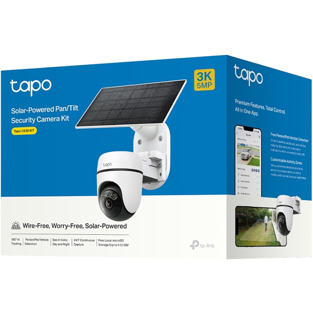 Kit Camera IP Wireless exterior TAPO C630KIT, 5MP, 2K, IP65, IR 16m, Night Vision, alb