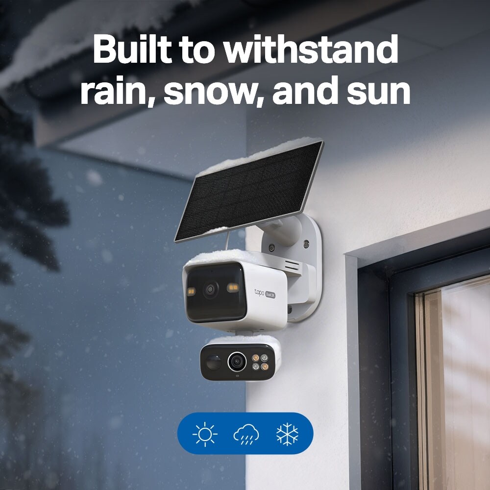 Kit Camera IP Wireless exterior TAPO C645DKIT, 2 x 3MP, 2K, IP65, IR 10m, Night Vision, alb