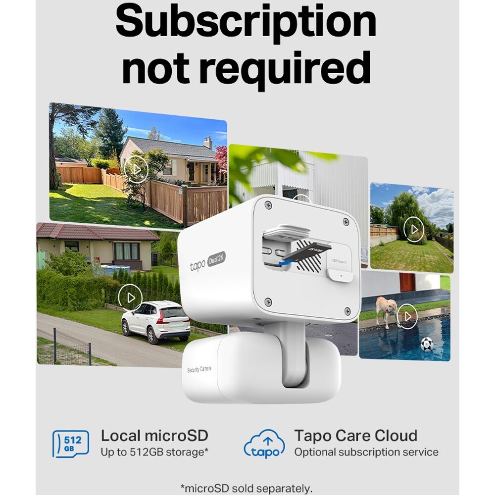 Kit Camera IP Wireless exterior TAPO C645DKIT, 2 x 3MP, 2K, IP65, IR 10m, Night Vision, alb