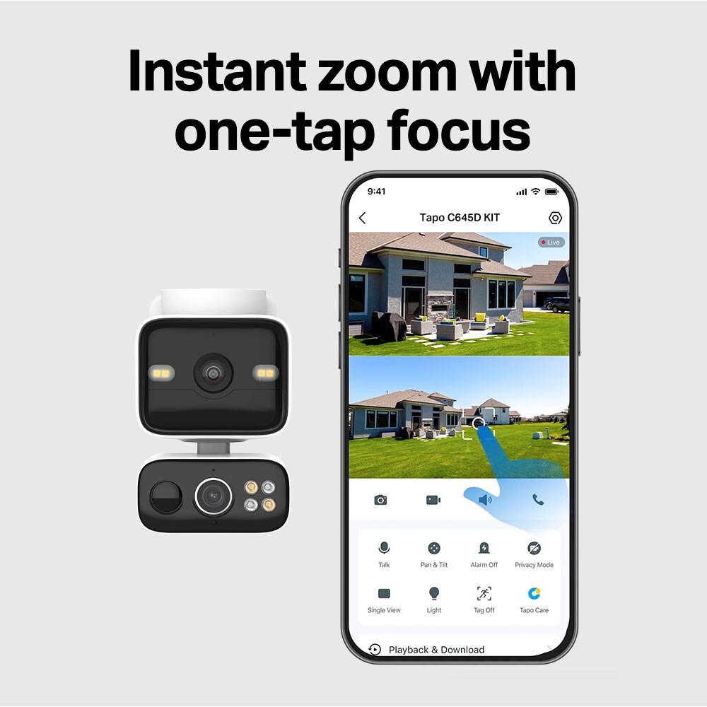 Kit Camera IP Wireless exterior TAPO C645DKIT, 2 x 3MP, 2K, IP65, IR 10m, Night Vision, alb