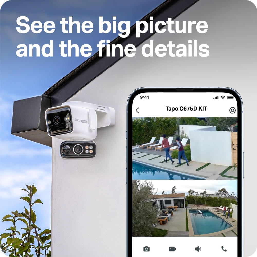 Kit Camera IP Wireless exterior TAPO C675DKIT, 2 x 8MP, 4K, IP65, IR 15m, Night Vision, alb