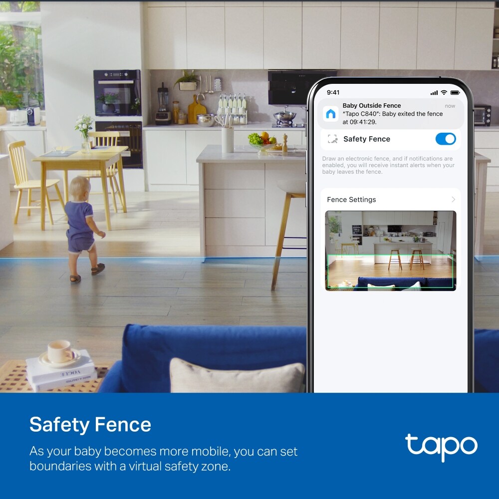 Camera IP Wireless interior TAPO C840, 4MP, 2K + 1080p, IR 5m, Night Vision, alb