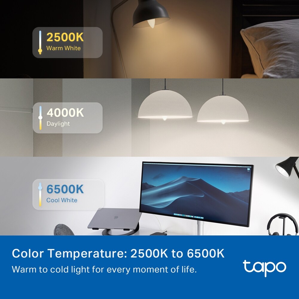 Bec LED Smart TP-LINK Tapo L430C, E14, 470lm, Wi-Fi, lumina variabila, compatibil Alexa, Google Assistant