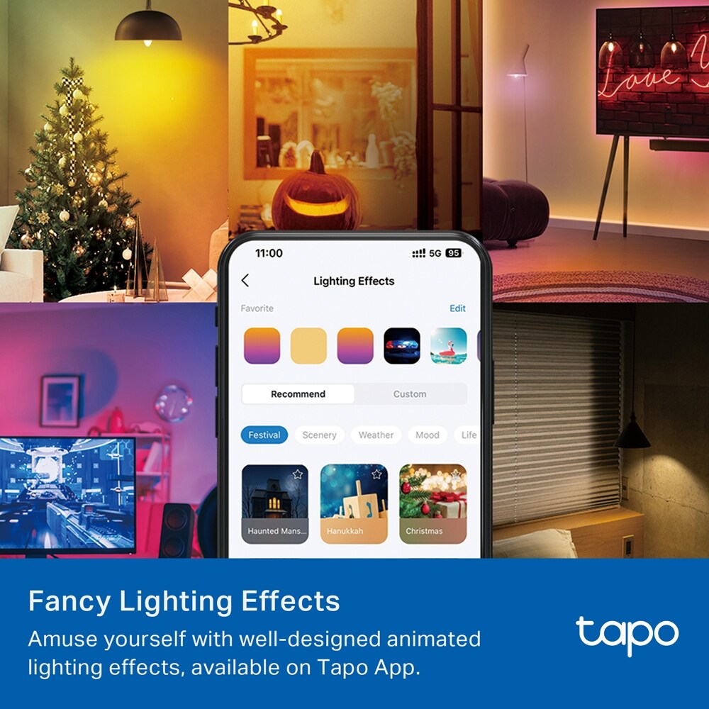 Bec LED Smart TP-LINK Tapo L430C, E14, 470lm, Wi-Fi, lumina variabila, compatibil Alexa, Google Assistant