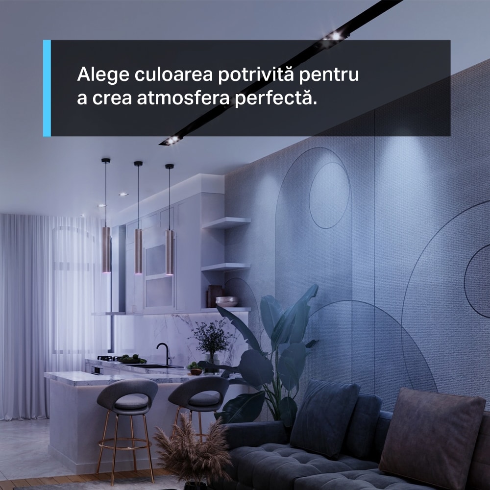 Bec LED Smart TP-LINK Tapo L630, GU10, 3.7W, 350lm, Wi-Fi, lumina variabila, compatibil Alexa, Google Assistant