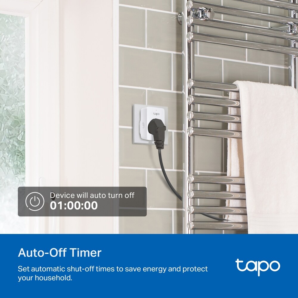 Priza Smart TAPO P110M, Wi-Fi, Bluetooth, 3680W, 16A, control vocal, monitorizare energie, alb